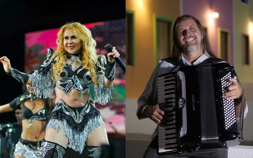 Joelma e Dorgival Dantas foram confirmados no São João de Serrinha 2025 — Foto: Reprodução/Twitter | Divulgação