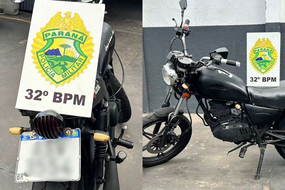 Mulher compra placa de moto pela internet após original quebrar, e vai presa ao ser parada pela PM, no Paraná