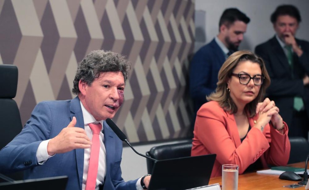 O presidente da comissão, deputado Reginaldo Lopes (PT-MG), e a relatora, senadora Leila Barros (PDT-DF) — Foto: Bruno Spada/Câmara dos Deputados