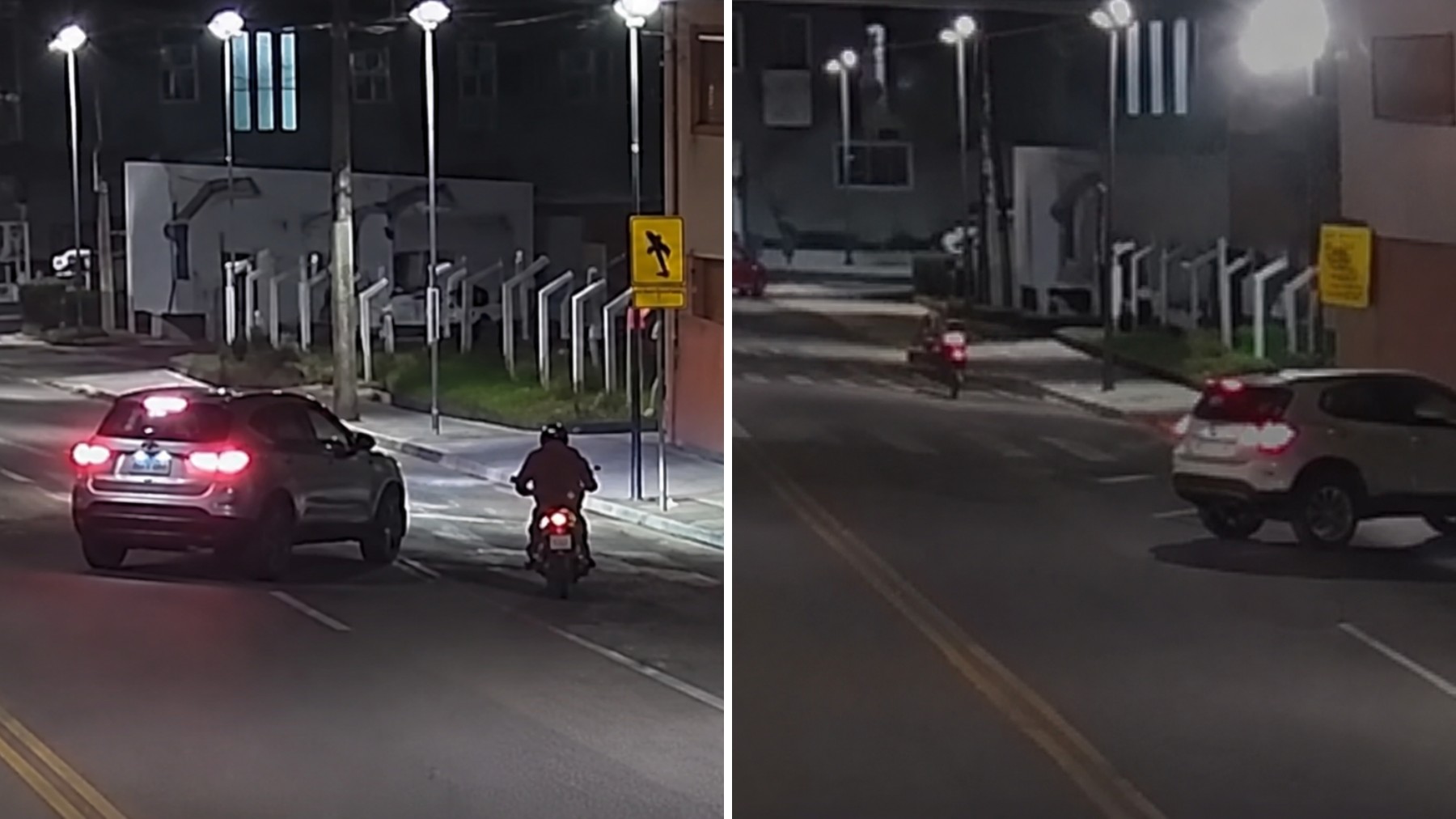 VÍDEO: moto 'anda sozinha' após piloto se envolver em acidente, no Paraná