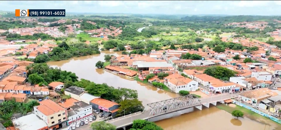 Chuvas provocam enchentes em cidades do Maranhão — Foto: Reprodução/TV Mirante