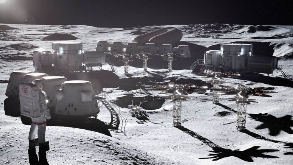 Se uma base lunar for estabelecida, será necessária uma fonte de energia confiável para sustentar a vida lá — Foto: ROLLS ROYCE via BBC