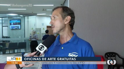 Sesc e IFTO ofertam quatro tipos de oficinas de artes gratuitas; saiba como participar