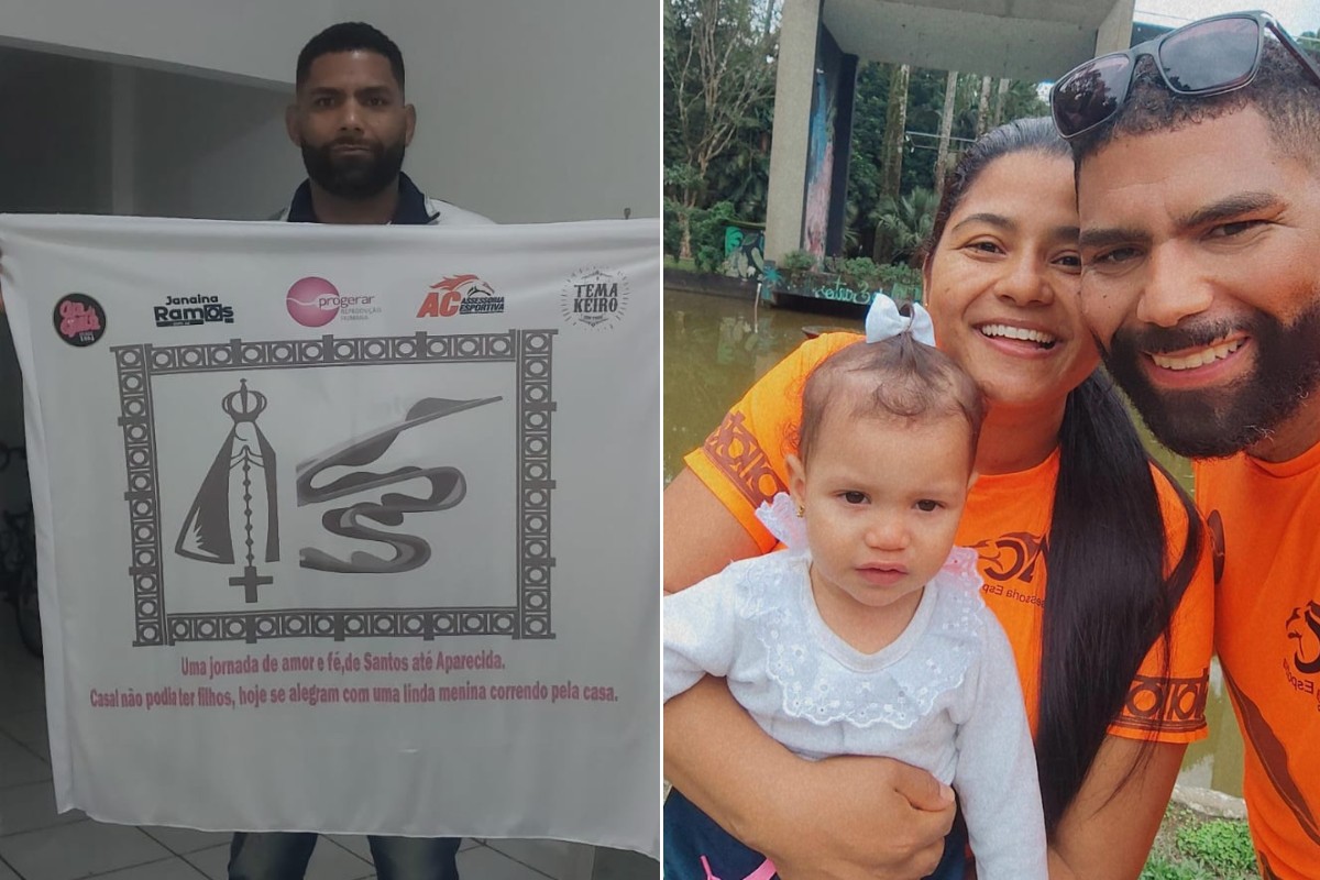 Marido corre mais de 250 km por promessa após esposa sem ovários engravidar com inseminação artificial 
