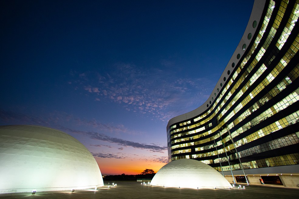 Prédio do Tribunal Superior Eleitoral é visto durante o entardecer em Brasília, nesta terça-feira (16) — Foto: Antonio Augusto/Secom/TSE