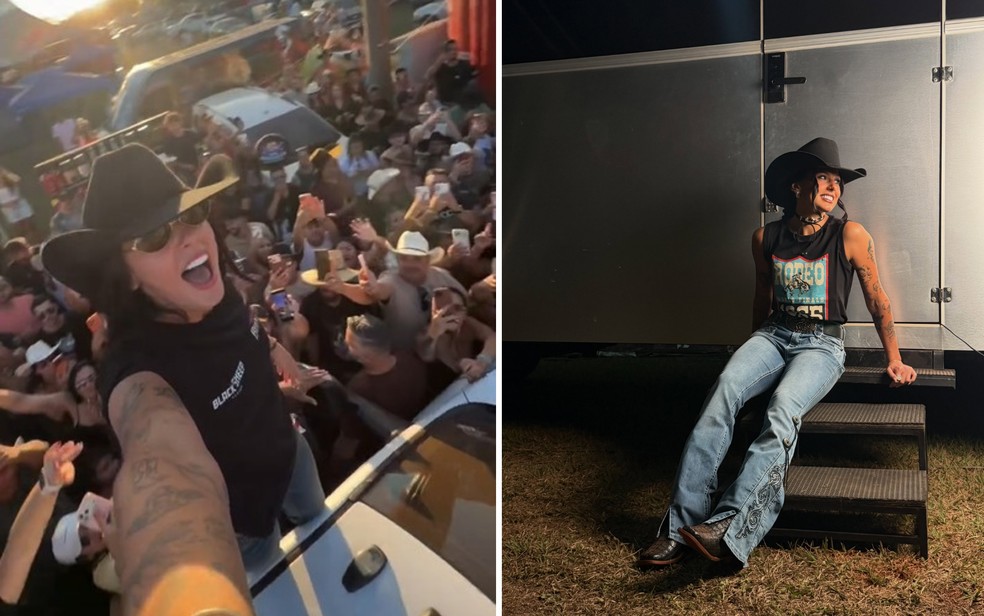 Ana Castela aposta em jeans e camisetas para curtir shows e camping em Barretos — Foto: Reprodução/Instagram
