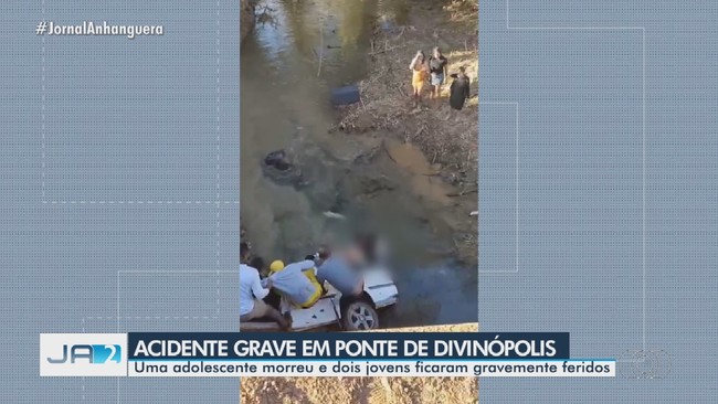 Picape cai de ponte, mata adolescente e deixa feridos em Gois