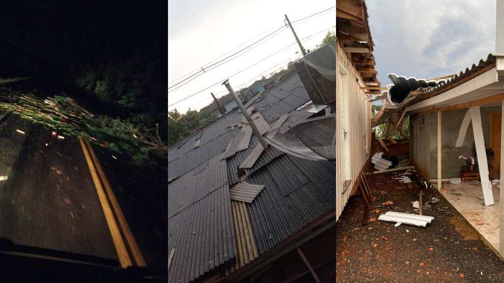 Temporais destelham casas em SC &mdash; Foto: Defesa Civil/Corpo de Bombeiros