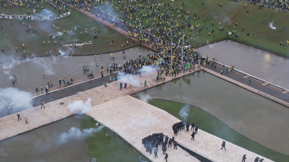 Ministério da Justiça divulga novas imagens dos ataques às sedes dos três poderes em Brasília, no dia 8 de janeiro — Foto: Divulgação/Ministério da Justiça e Segurança Pública
