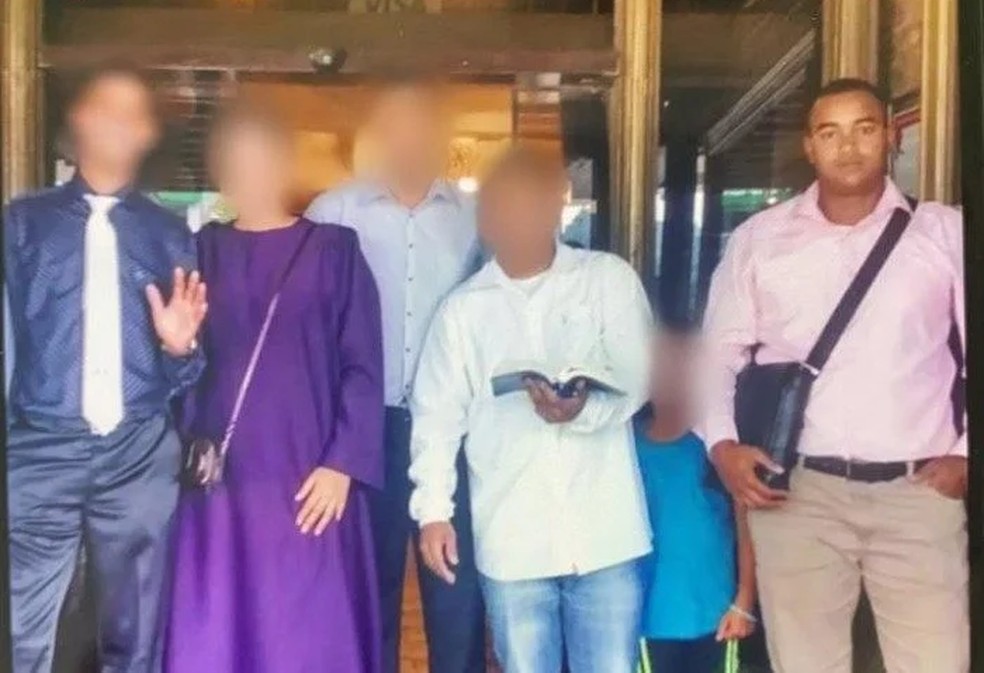 Traficante Peixão frequentando uma igreja — Foto: Reprodução
