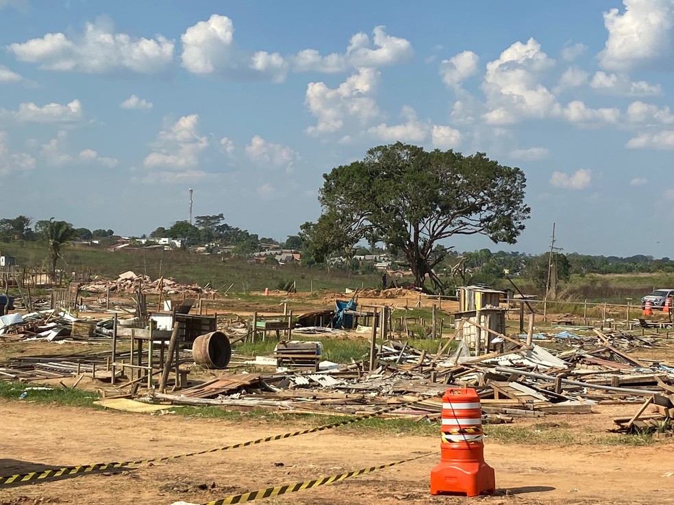 Mais de 200 casas foram demolidas durante operação no bairro Irineu Serra, em Rio Branco — Foto: Richard Lauriano/Rede Amazônica Acre