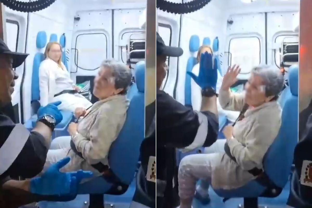 Equipe do Samu canta música para acalmar idosa de 99 anos com medo de ambulância; VÍDEO