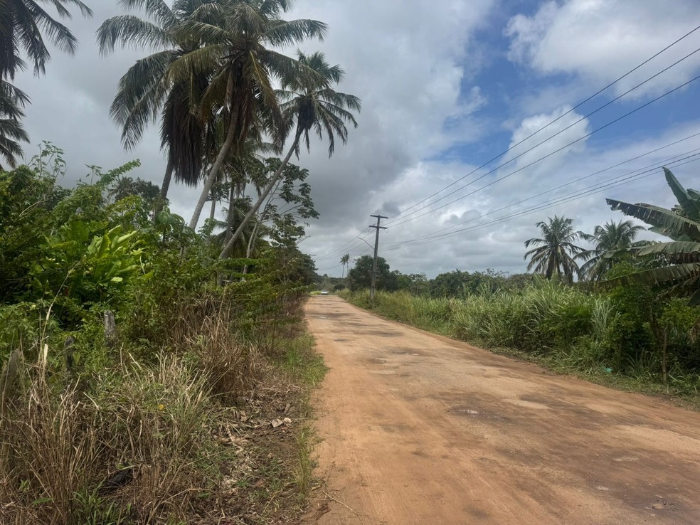 Estrada onde família foi alvo de tentativa de assalto e menina de 7 anos foi baleada na Grande Natal. Criança morreu — Foto: Sérgio Henrique Santos/Inter TV Cabugi