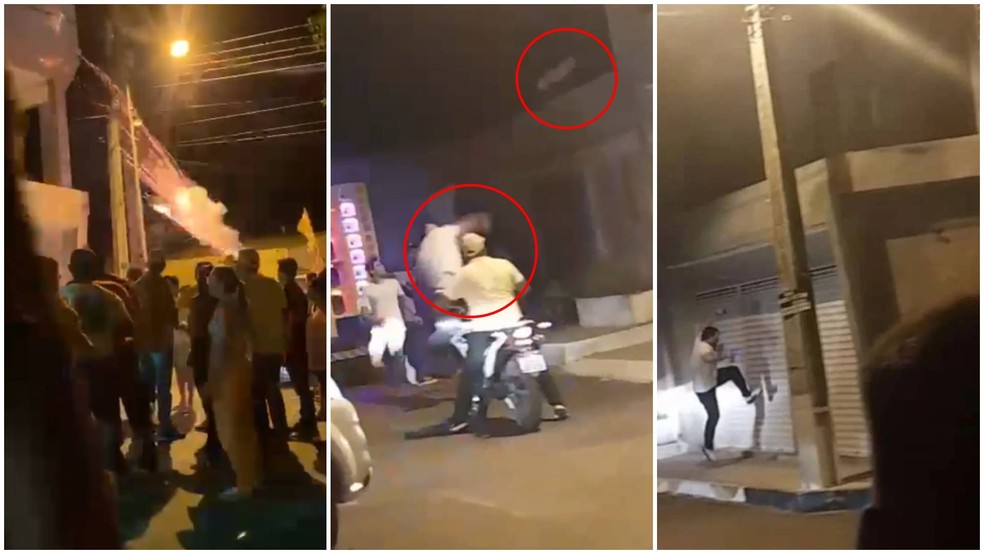 Prefeito de Quixelô, Adil Júnior, foi filmado xingando adversária e chutando portão — Foto: Reprodução
