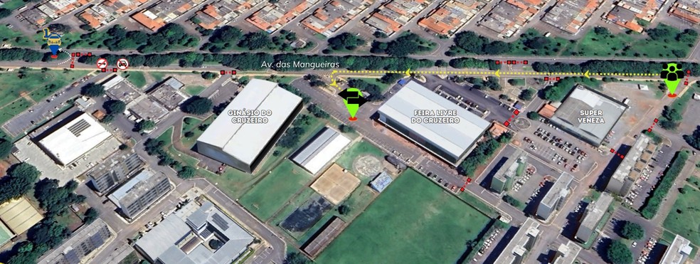 Alterações no trânsito no Cruzeiro no domingo (23). — Foto: Divulgação/Detran-DF