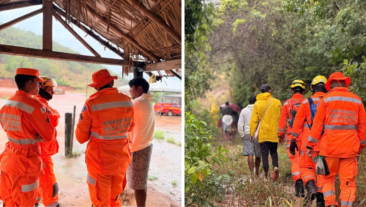 Bombeiros buscam por idoso indígena desaparecido em mata na Reserva Maxacali, em Ladainha