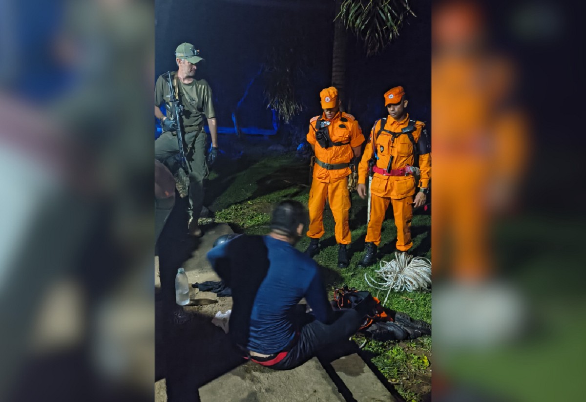 Homem tenta descer morro de rapel e precisa ser resgatado por bombeiros e policiais no Tocantins