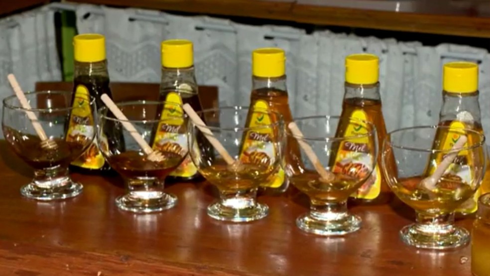 Méis tem diferentes sabores e cores a depender da planta polinizada pelas abelhas no Espírito Santo — Foto: Reprodução/TV Gazeta