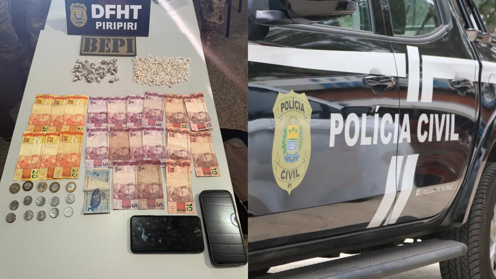 Operação policial prende suspeitos em três cidades do PI por série de crimes e desarticula ponto de venda de drogas