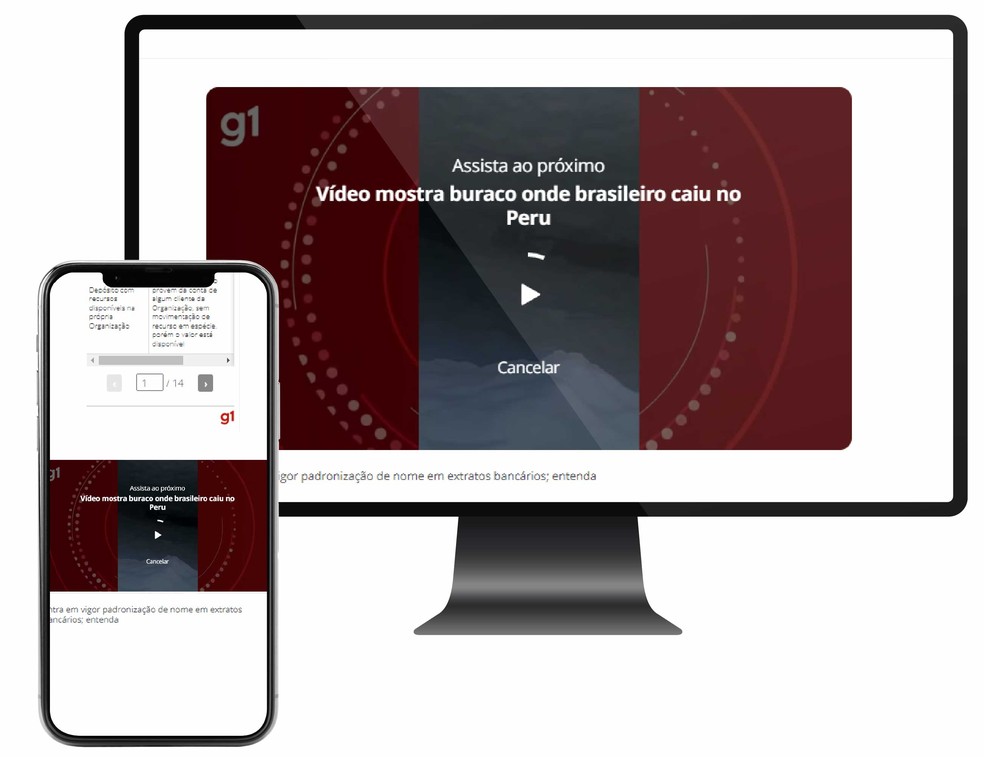 Vídeo é recomendado ao final de outro conteúdo exibido no g1 — Foto: Juan Silva/g1