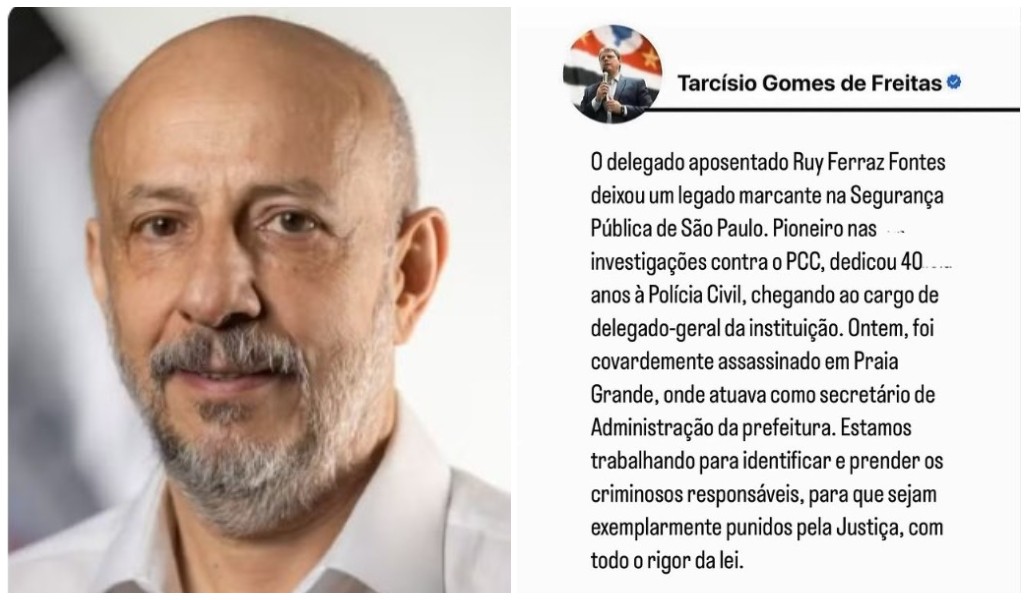 Tarcísio diz que ex-delegado-geral executado deixa 'legado marcante' na Segurança Pública