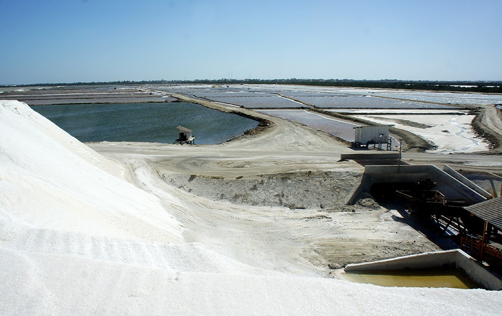 Município de Areia Branca, no litoral do RN, é um dos maiores produtores de sal do país (Arquivo) — Foto: Anderson Barbosa/G1