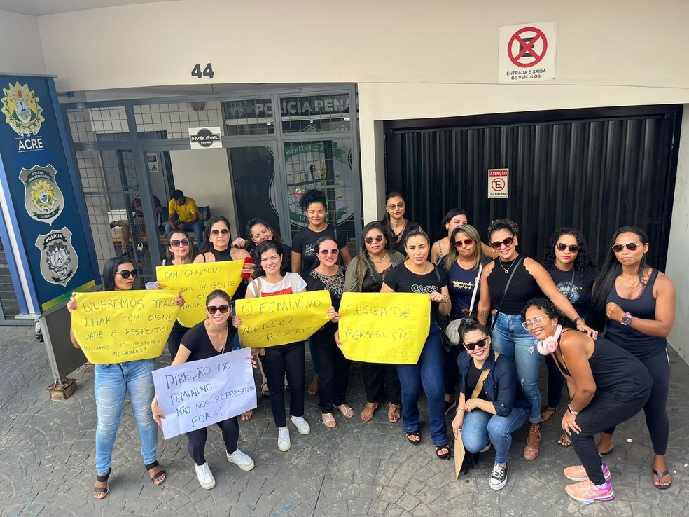 Policiais penais femininas também se manifestaram contra — Foto: Arquivo pessoal