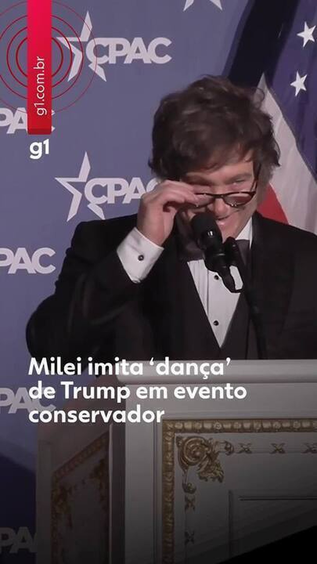 VÍDEO: Ao som de Village People, Javier Milei imita 'dancinha de Trump' em evento conservador