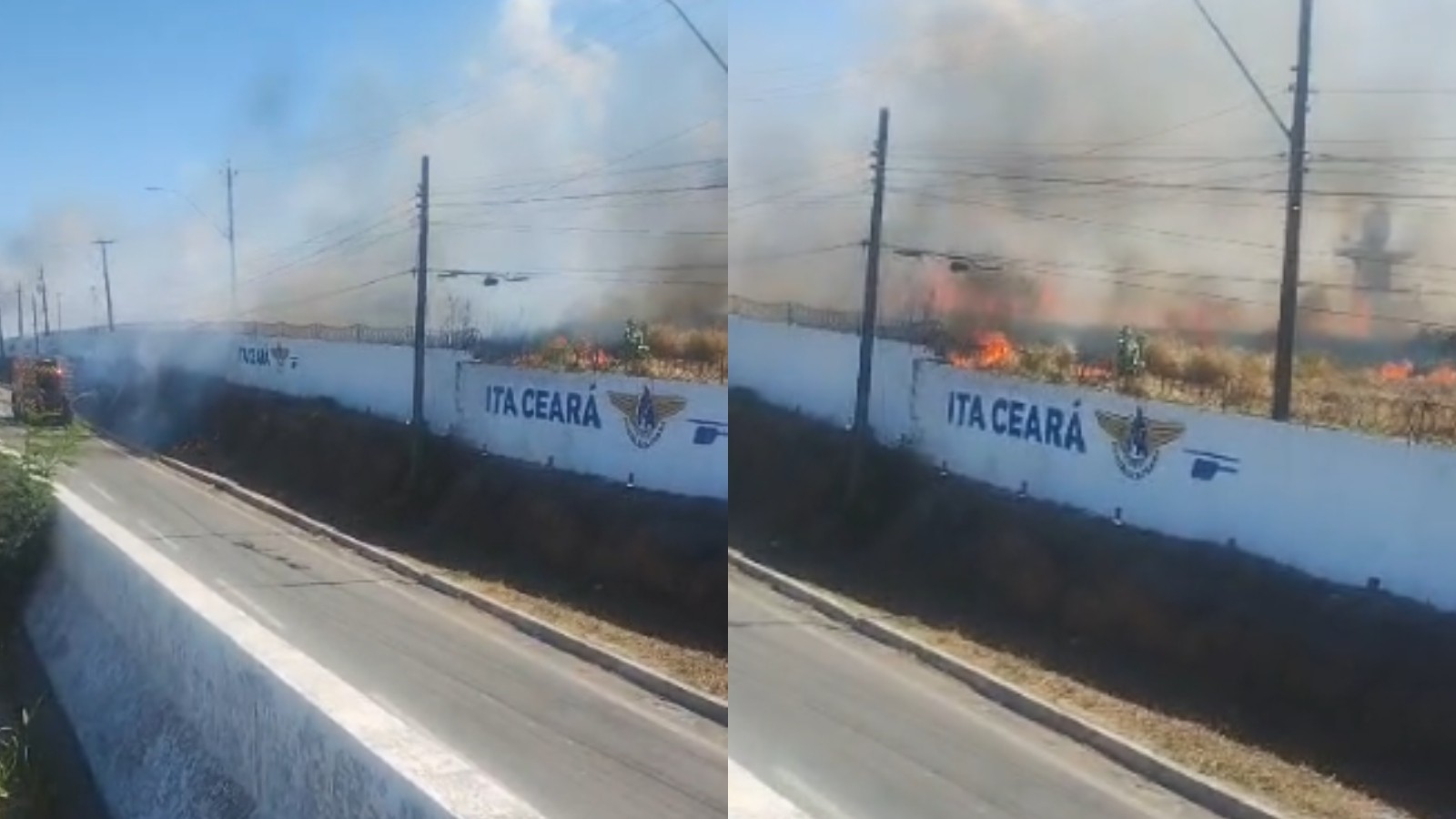 Incêndio atinge vegetação de campus do ITA Ceará