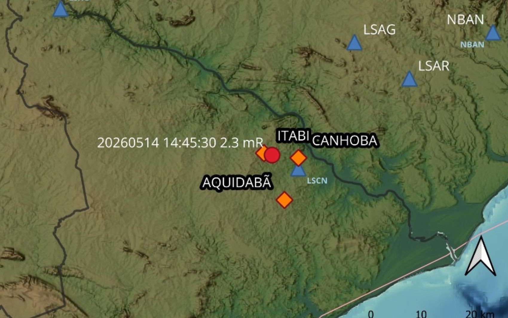 Tremor de terra é registrado no interior de Sergipe