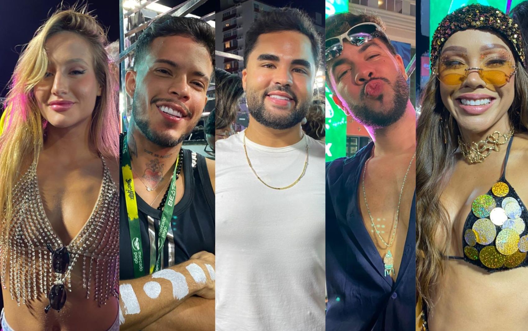 Bruna Griphao, Álvaro e Felipe Amorim: Trio de Anitta reúne famosos no carnaval de Salvador
