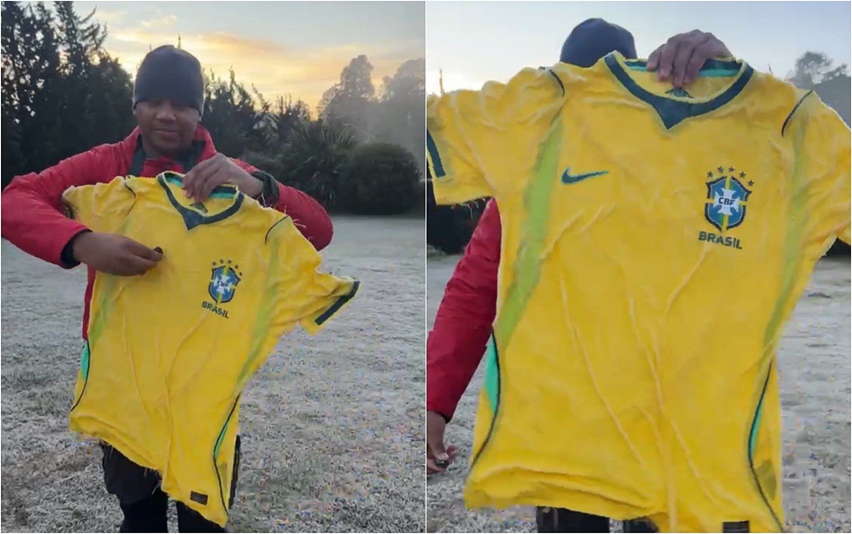 Com -4,6°C, Sul de Minas tem uma das manhãs mais frias do ano e congela até camisa da Seleção