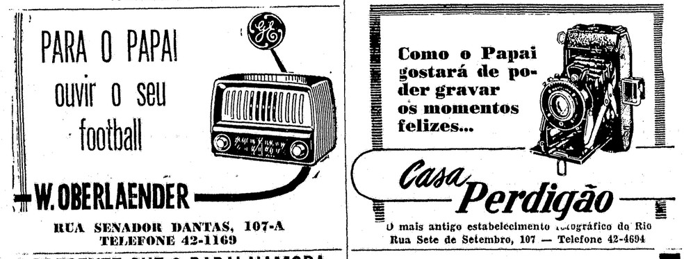 Anúncio de rádio e câmera fotográfica de 1953 — Foto: Arquivo O Globo