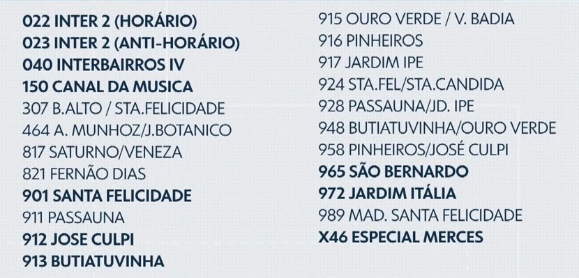 Cerca de 20 linhas do transporte coletivo de Curitiba são afetadas por greve de trabalhadores de empresa de ônibus