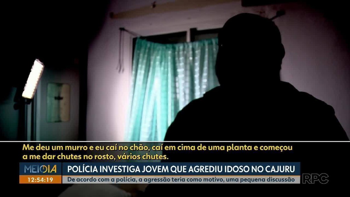 Polícia investiga jovem que agrediu idoso em Curitiba; câmeras flagraram ação