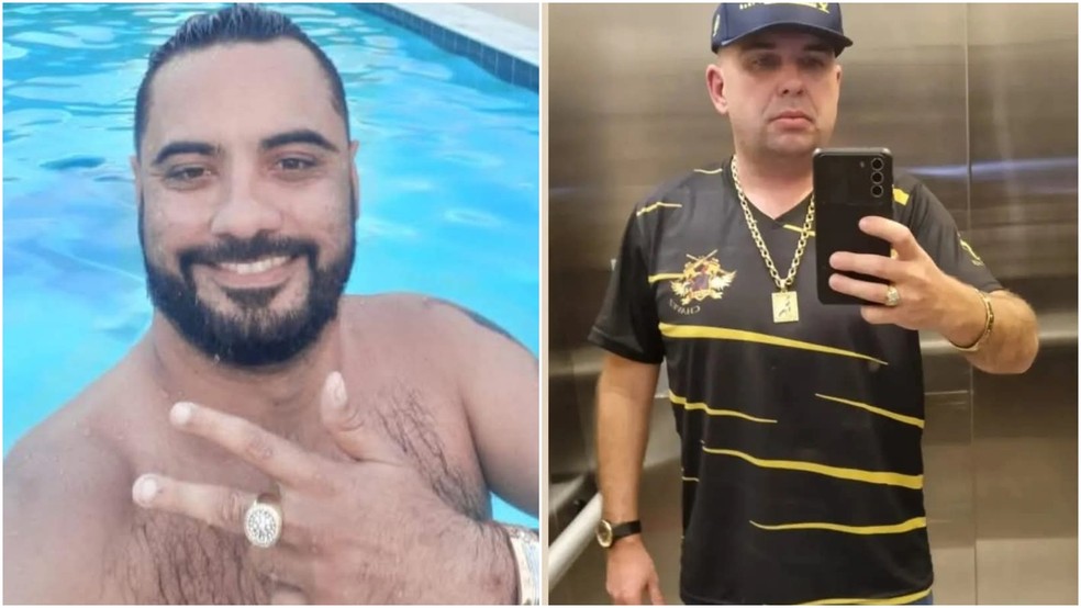 Renato Faria de Azeredo (à esquerda), 34 anos, e André Luís Guellen (à direita), 43 anos, foram mortos a tiros dentro de uma caminhonete na Praia do Futuro, em Fortaleza, no dia 1º de abril deste ano. — Foto: Arquivo pessoal