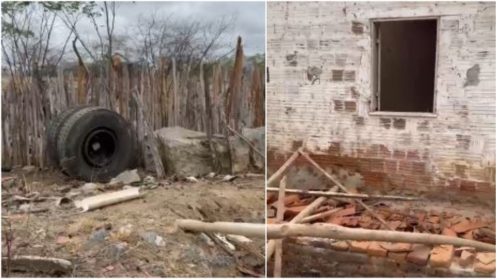Casa atingida por pneu que se soltou de caminhão fica às margens da BR-020, na zona rural de Madalena. — Foto: Reprodução
