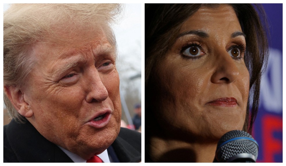 Montagem mostra Donald Trump e Nikki Haley — Foto: Reuters