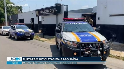 Câmeras flagram adolescentes furtando bicicletas em loja de Araguaína