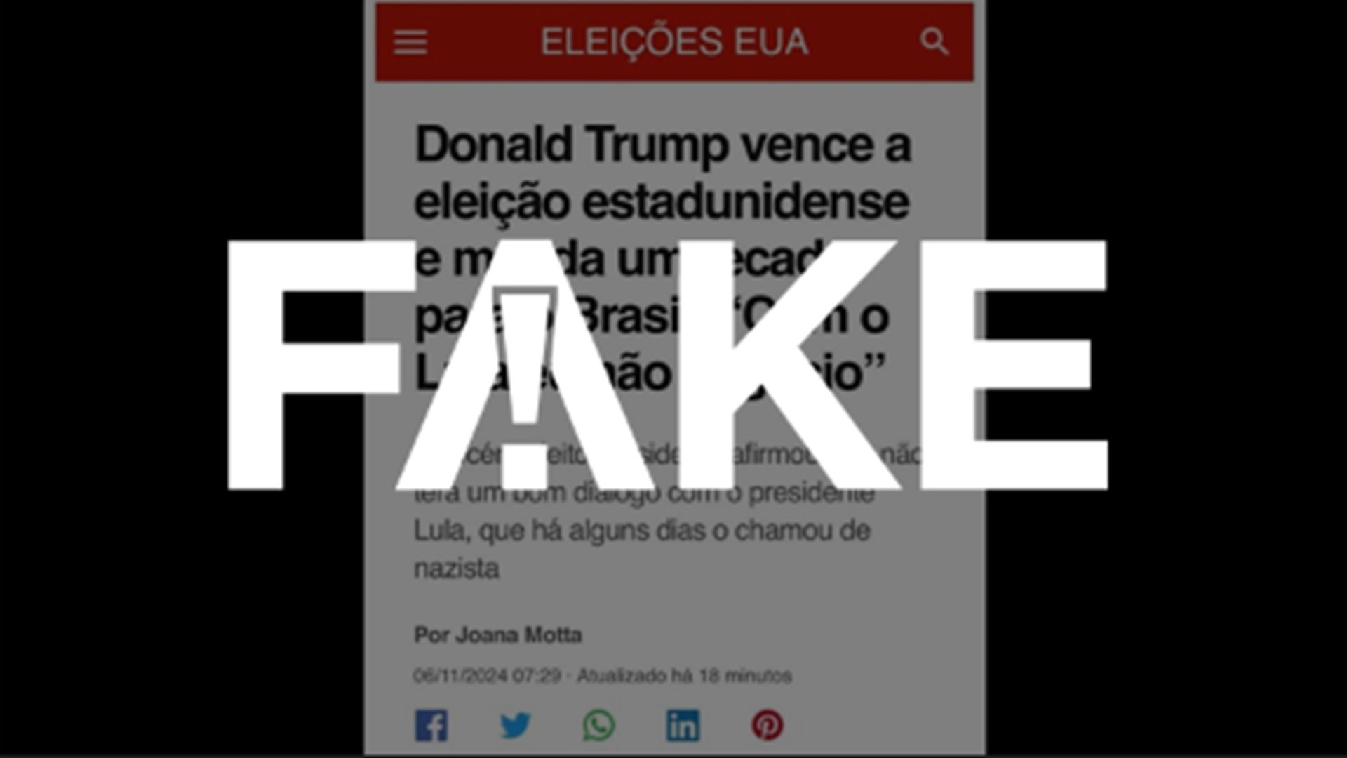 É #FAKE que g1 publicou que Trump disse não negociar com Lula