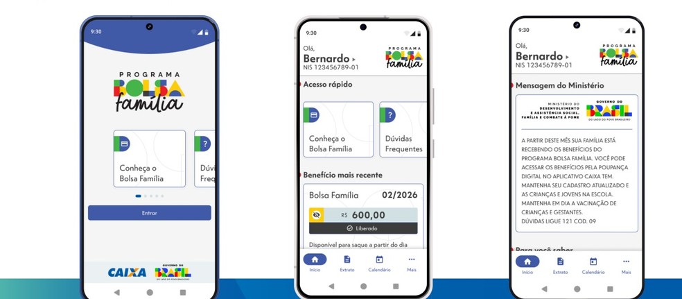 Novo layout do aplicativo do Bolsa Família — Foto: Reprodução