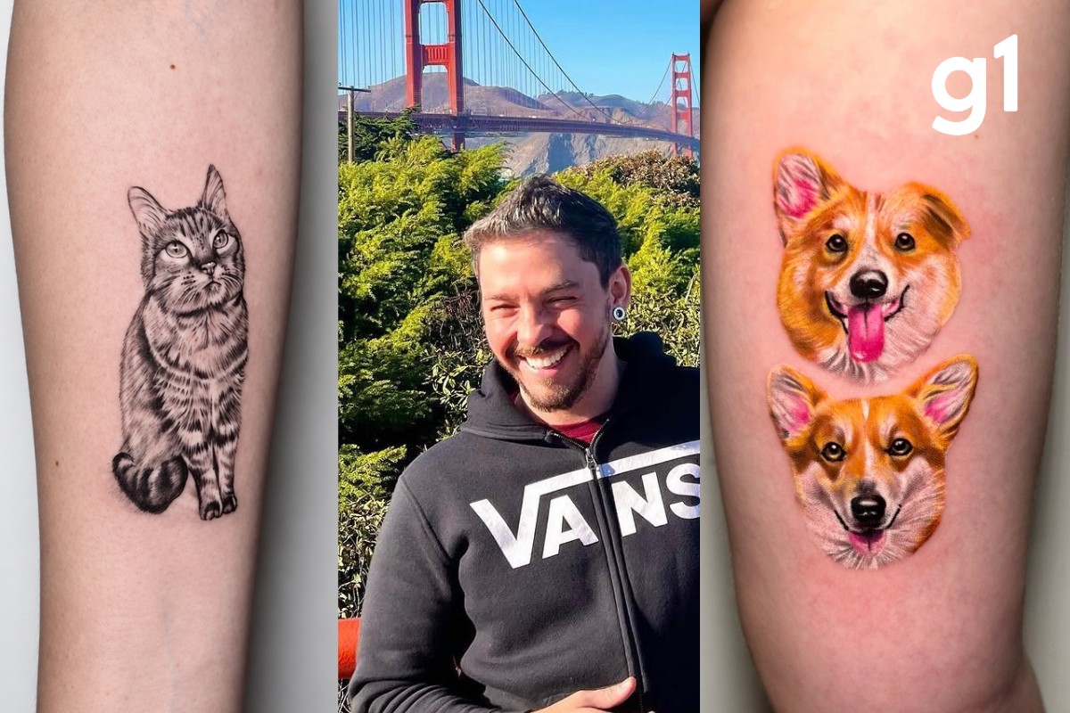 Tatuador de MT transforma histórias de pets em artes realistas nos EUA