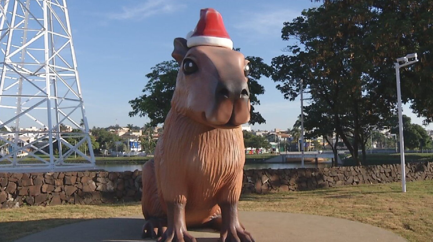 Conhecida como 'terra da capivara', Rio Preto ganha estátua gigante do roedor; veja