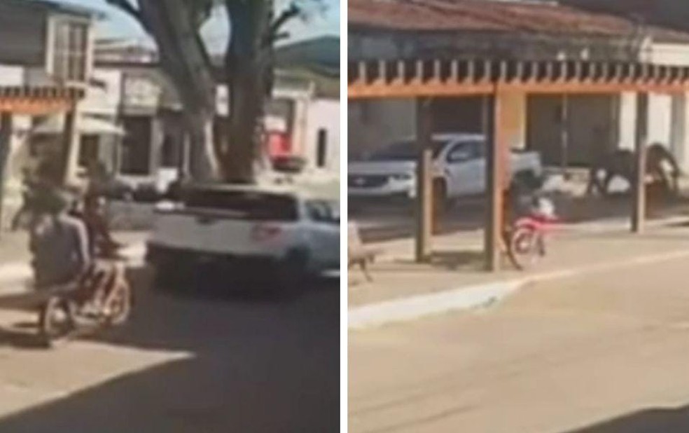 Criminosos atiram em homem, colocam corpo em caçamba de caminhonete e fogem em Ibateguara, Alagoas — Foto: Reprodução/vídeo