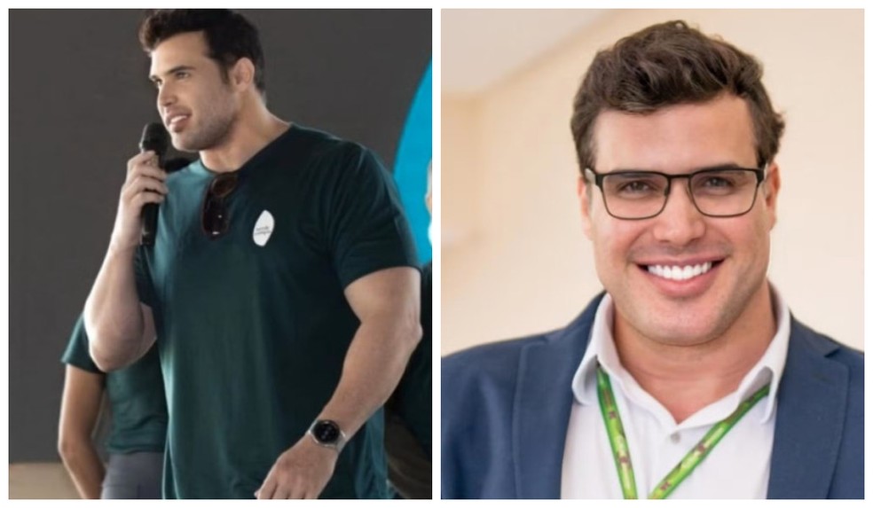 Montagem mostra empresário René da Silva Nogueira Júnior, preso por atirar e marte gari que fazia coleta de lixo — Foto: Reprodução/redes sociais