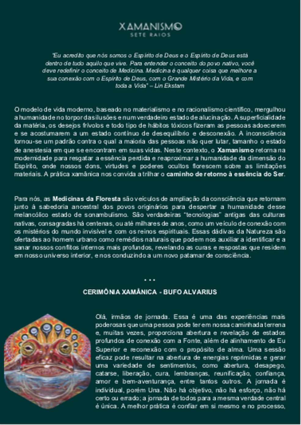 Material de divulgação do Xamanismo Sete Raios sobre o 'bufo' recebido por Gabriela e Franciele.   — Foto: Reprodução