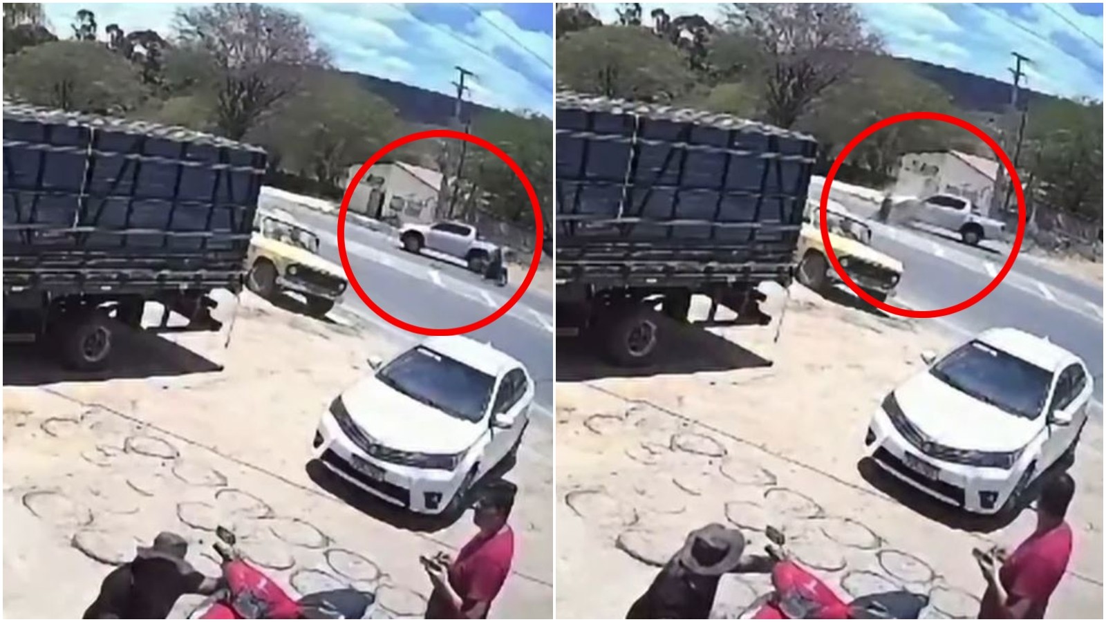 Motociclista fica ferido após ser arremessado em acidente com caminhonete no interior do Ceará