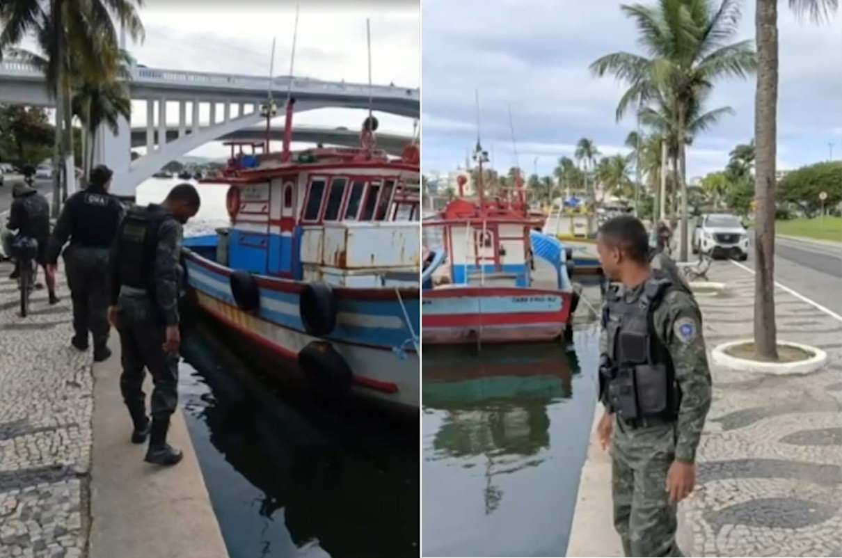 Manchas de óleo são registradas no Canal do Itajuru, em Cabo Frio
