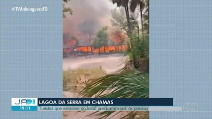 Turistas precisam sair às pressas após incêndio em Lagoa da Serra