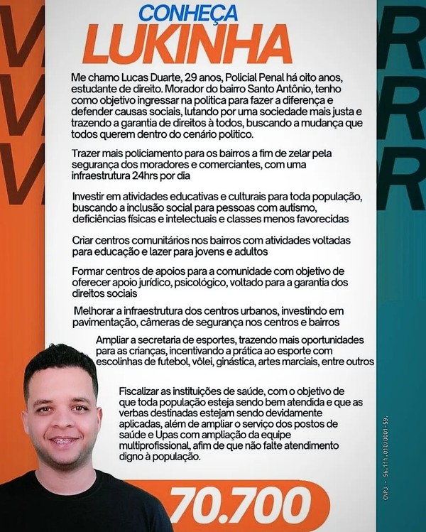Lucas Duarte de Souza, conhecido como 'Lukinha', foi preso em operação do Gaeco — Foto: Redes Sociais